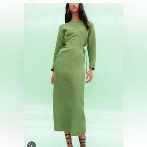Zara Green Long Sleeve Dress